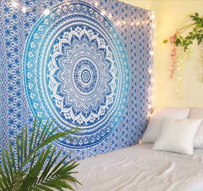 Rrjaipur Lotus Sky Blue Ombre Tapestry Price In India Buy Rrjaipur Lotus Sky Blue Ombre Tapestry Online At Flipkart Com