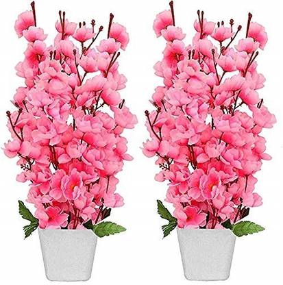 Okeyplus Cherry Blossom Flower With Pot Home Decoration Pink Cherry Blossom Artificial Flower With Pot Price In India Buy Okeyplus Cherry Blossom Flower With Pot Home Decoration Pink Cherry Blossom Artificial