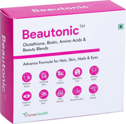 curae health beautonic hair skin nails eyes advance beauty blend 60 vegan tablets