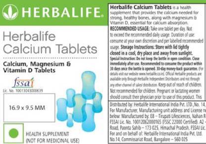 Herbalife ingredients label