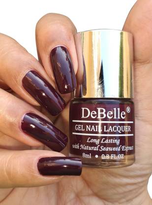 DeBelle Gel Nail Lacquer Dark Maroon -Nail polish 8ml Glamorous Garnet