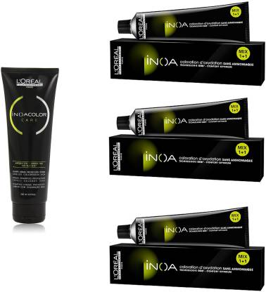 L'Oréal Professionnel Inoa Color-Care Argan Oil Green Tea No Sulfate  Shampoo (200ml) + inoa color black 1 No. (pack of 3 ) Price in India - Buy  L'Oréal Professionnel Inoa Color-Care Argan