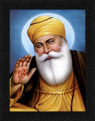 ADS Art Poster Gurunanak Devji Painting with Synthetic Frame Digital Reprint 11 inch x 14 inch Painting