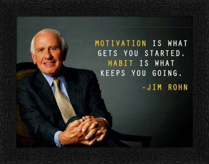 ADS Art Poster Jim Rohn Motivational Thought Painting with Synthetic Frame Digital Reprint 11 inch x 14 inch Painting