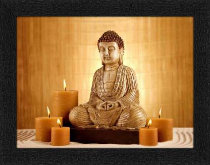 ADS Art Poster The Meditating Buddha Painting with Synthetic Frame Digital Reprint 11 inch x 14 inch Painting