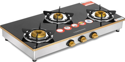 sunshine trendo 3 burner toughened glass gas stove