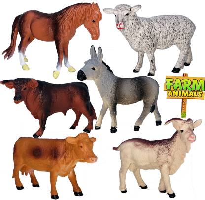 Miniature Mart Piece Farm Animal Models Toy Set, Realistic Animals Action  Figure Model, Educational Learn Cognitive Toddlers and Kids Toys | 3+ Year  Old Children - Piece Farm Animal Models Toy Set,