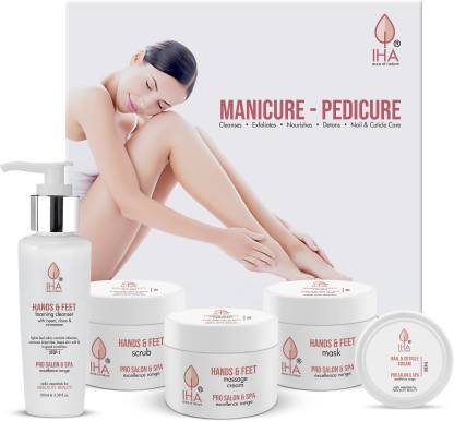 IHA Herbal Manicure and Pedicure Kit - Soothing and Refreshing Pedicure Manicure Spa Kit, Hand Foot Care Cream Kit of 5) - Price in India, Buy IHA Herbal Manicure and