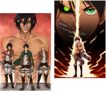 Anime posters for room wall - Attack on titan posters – Manga posters (18  inches X 12 Inches) – Set of 2 Posters Paper Print - Movies, Art &  Paintings, TV Series