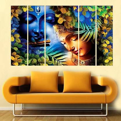 Beautiful Radha Krishna Wall Painting, Canvas Painting For Living Room India