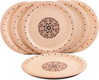 11 Inches Details about   Set of 4 Unbreakable 3 Layered Melamine Round Shape Dinner Plates 