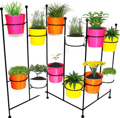 Ascent Homes Metal Planter Foldable Stand With 12 Pot Plant Container Set In India At Flipkart Com Ascent Homes Metal Planter Foldable, Garden Stands For Plants