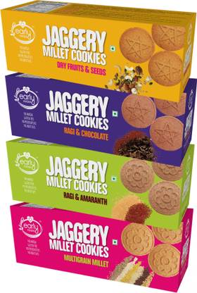 Early Foods Assorted Pack Of 4 Organic Ragi Dry Fruit Millet Chocolate Jaggery Cookies X 4 Price In India Buy Early Foods Assorted Pack Of 4 Organic Ragi
