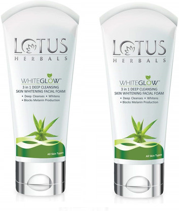 lotus white glow 3 in 1 deep cleansing facial foam