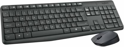 Logitech Mk235 Mouse & Wireless Laptop Keyboard  (Black & Gray)