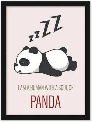 Lazy Panda Funny Wall Poster With Frame | Funny Wall Frame for Restaurent Home Office Cafe Lazy Panda Funny Wall Poster With Frame | Funny Wall Frame for Restaurent Home Office Cafe