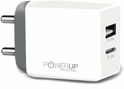 Power Up Powerup Stay Charged Dual Usb Ports Type C 3a Wall Charger Adapter Fast