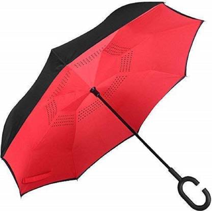 QUALIMATE Folding Reverse Umbrella Double Layer Inside-Out ...
