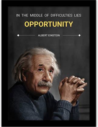albert einstein quotes wall frame paper print