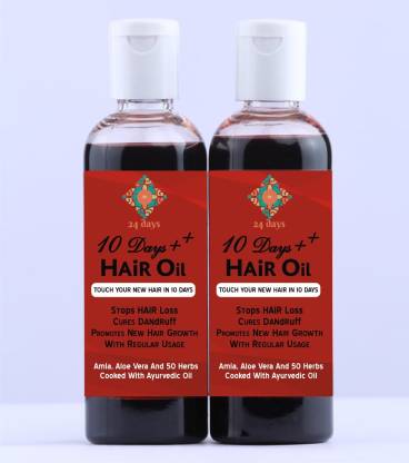 24 DAYS 10 days regrowth and stop hair loss pack of 2 60 ml Hair Oil -  Price in India, Buy 24 DAYS 10 days regrowth and stop hair loss pack of