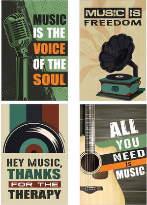 Music Posters for Room - Music Posters for Wall - Set of 4 – Best music  posters – Vintage Music