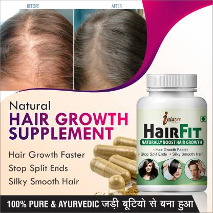 inlazer Hair Fit herbal capsules for growing new hairs 100% Pure Ayurvedic  Price in India - Buy inlazer Hair Fit herbal capsules for growing new hairs  100% Pure Ayurvedic online at 