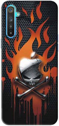 NDCOM Back Cover for Realme 6 Skull Fire Printed