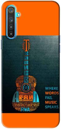 NDCOM Back Cover for Realme 6 Pro Where Words Fail Music Speaks Guitar Printed