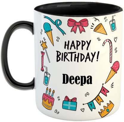 Furnish Fantasy Best Personalised Gift for Birthday, Color - Black, Name -  Deepa Ceramic Coffee Mug Price in India - Buy Furnish Fantasy Best  Personalised Gift for Birthday, Color - Black, Name -
