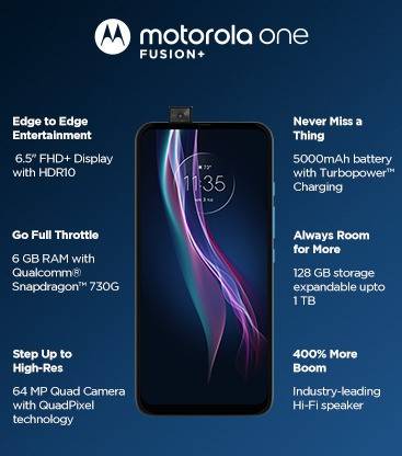 Motorola One Fusion+ (Twilight Blue, 128 GB)