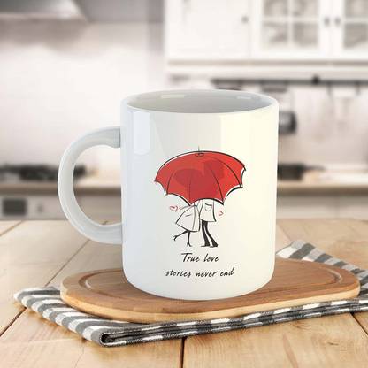 Artscoop True Love Stories Never End Love Quotes Printed Coffee Tea Cuo For Lovers Ceramic Bone China Coffee Mug Price In India Buy Artscoop True Love Stories Never End Love Quotes