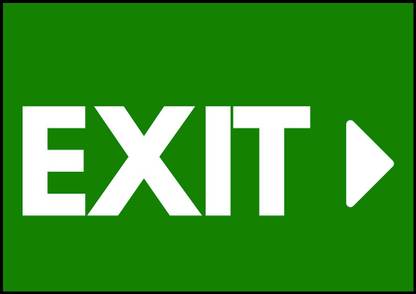 Exit Sign Poster Paper Print Educational, Architecture, Art