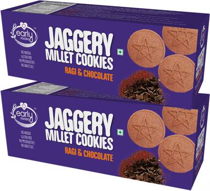 Early Foods Pack Of 2 Organic Ragi And Choco Jaggery Cookies 150g X 2 Healthy Kids Snack Cookies Price In India Buy Early Foods Pack Of 2 Organic