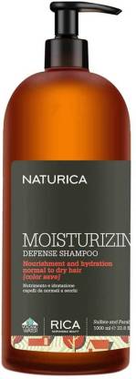 Naturica Moisturising Défense Shampoo by Rica Italy- Nourishment and  hydration normal to dry hair- Color Save -