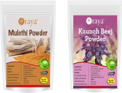 Oraya 100% Pure & Natural Mulethi Powder & Kaunch Beej Powder-100GM-Packof-2-Pouch-  - Price in India, Buy Oraya 100% Pure & Natural Mulethi Powder & Kaunch  Beej Powder-100GM-Packof-2-Pouch- Online In India, Reviews, Ratings