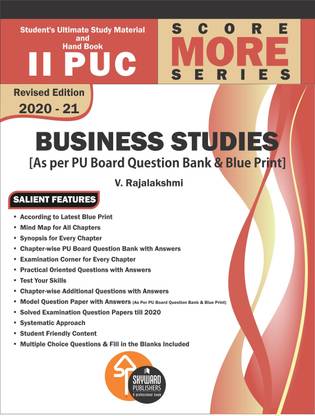 Score More Series Ii Puc Business Studies 21 Edition As Per Karnataka State Pu Board And Ncert Syllabus Buy Score More Series Ii Puc Business Studies 21 Edition