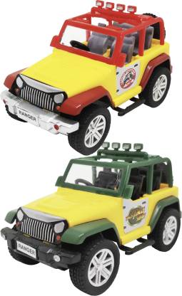 Giftary Set Of 2 Small Size Made Of Plastic Open Top Jeep Toy + Ranger ...