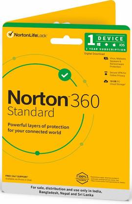 Norton 360 Standard 1 PC 1 Year Total Security (Physical ...