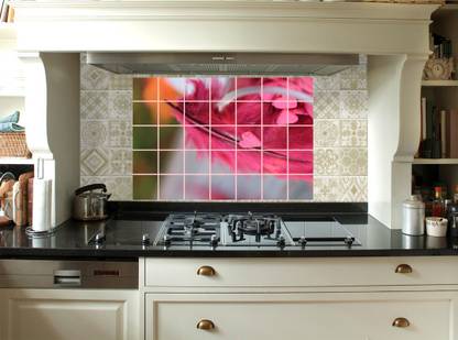 Croun Decals Pink Wing and Heart kitchan waterproofe ...