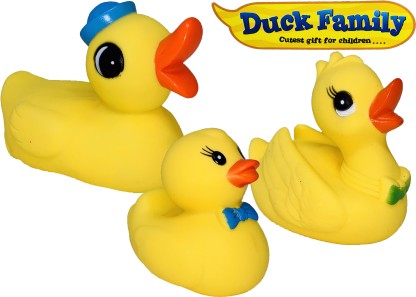 4PC Duck Family JCHB 4PC Yellow Duckies Family Fun Squeezed Bath Time Toy for Children 