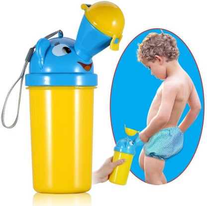 Blue-Boy Portable Elephant Leakproof Urinal Emergency Toilet Pee Bottle Cup Jar for Toddlers Kids Baby Boys and Potty Pee Training for Outdoor Car Travel Road Trip Camping Park Beach Travel Potty 