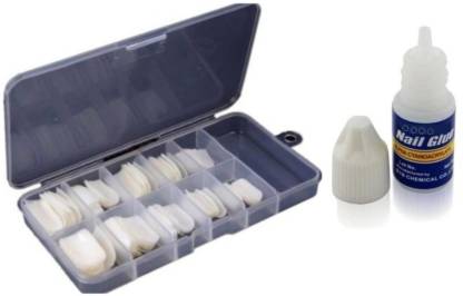 Tifurko Artificial Nails Set With Glue Acrylic Fake Nails Set of 100 pcs  And Artificial Nail Glue 3 gm Combo Artificial Nail Reusable White - Price  in India, Buy Tifurko Artificial Nails