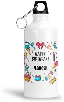 Furnish Fantasy Aluminium Sipper/Water Bottle 600 ML - Gift for Birthday, Mahesh 600 ml Sipper