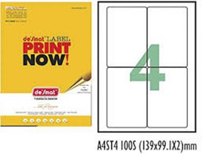 DESMAT A4 Size Paper Labels Sticker For Laser, Inkjet ...