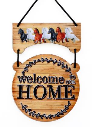 F Studio Welcome Home Printed Wooden, Wooden Wall Hanging