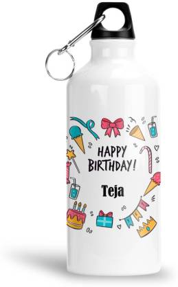 Furnish Fantasy Aluminium Sipper / Water Bottle 600 ML - Best Personalized Gift for Birthday, Teja 600 ml Bottle