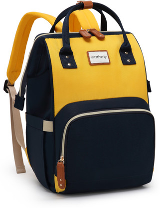 yellow backpack diaper bag