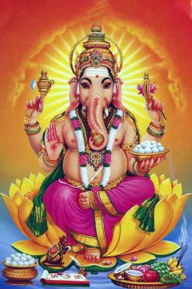 Lord Ganesha vighnaharta Waterproof Vinyl Sticker Poster || can1733-3 ...