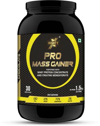 MIGHTYX Pro Mass Gainer|High Carbs Weight Gainer|Bulk Gainer, Chocolate, 1.5 Kg Weight Gainers/Mass Gainers