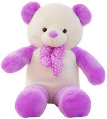 white and purple teddy bear